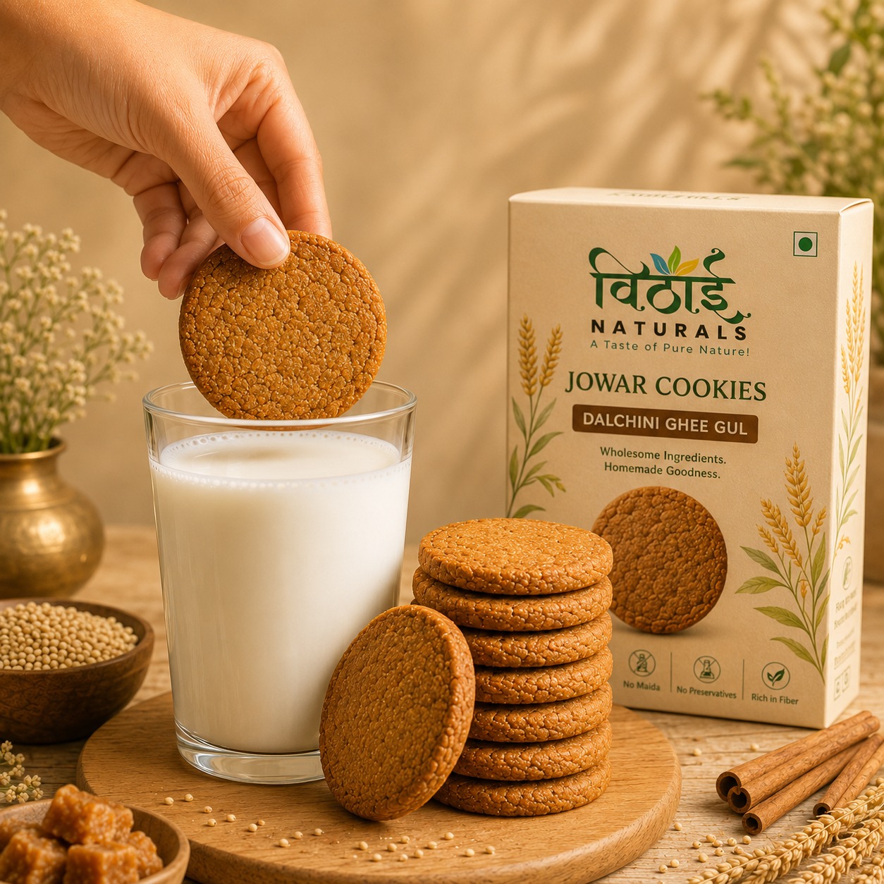 Jowar Cookies | Gluten-Free Healthy Millet Cookies | ज्वारी बिस्कीट